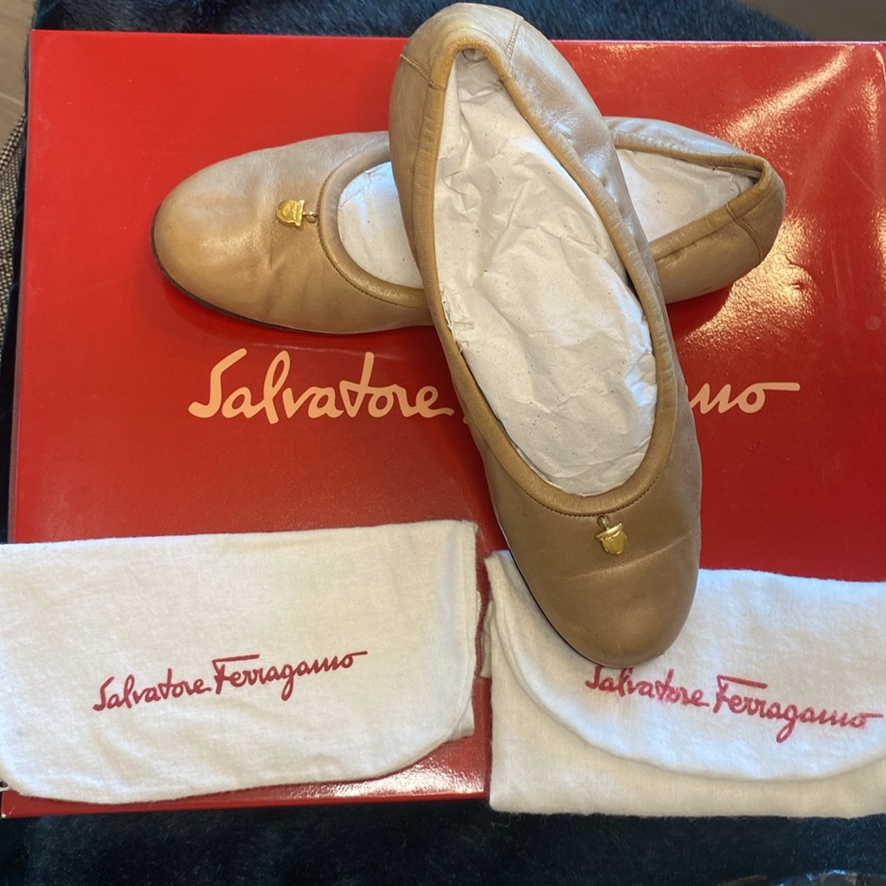 AUTH VINTAGE Salvatore Ferragamo Women's Varina Ballet Flats - Multicolor